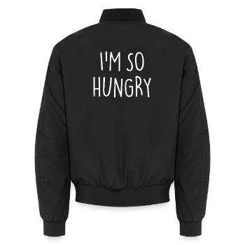 J’AI TELLEMENT FAIM Foodie - Bomber unisexe - noir - Dos - AI Model Male 185 light (185cm)