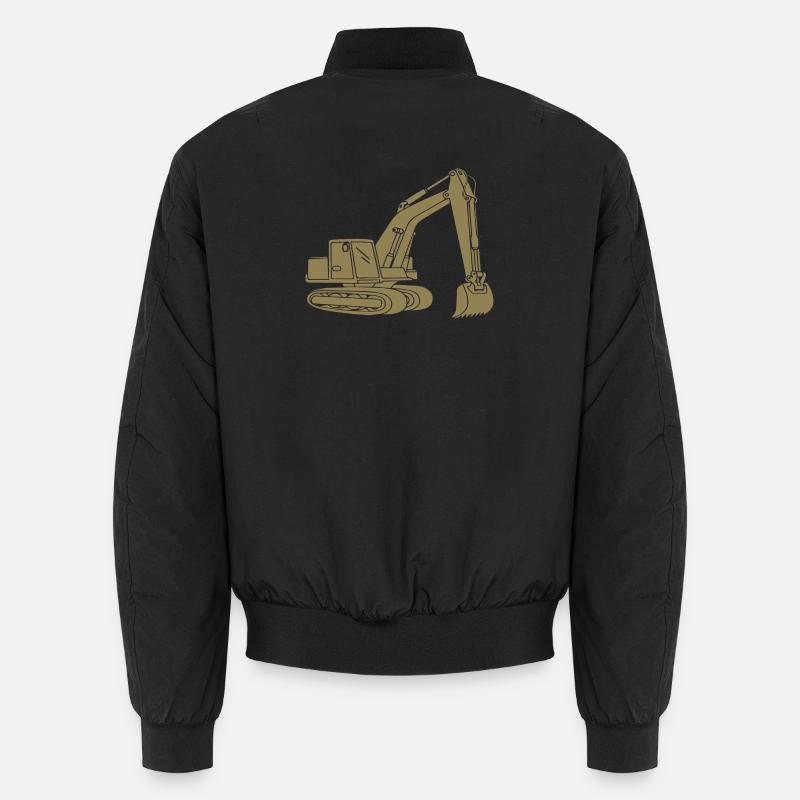 Excavator Silhouette Construction Equipment Operator Civil Engineering Unisex Bomber Jacket