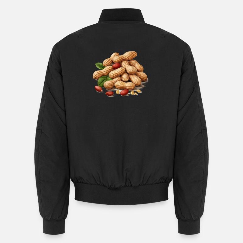 Roasted peanuts with leaf detail - Unisex Bomber Jacket - black