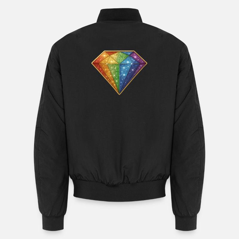Regenbogen Glitzer-Diamant - Unisex Bomberjacke - Schwarz
