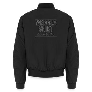 White Shirt Black Edition Funny Saying - Unisex Bomber Jacket - black - Back - AI Model Male 185 light (185cm)