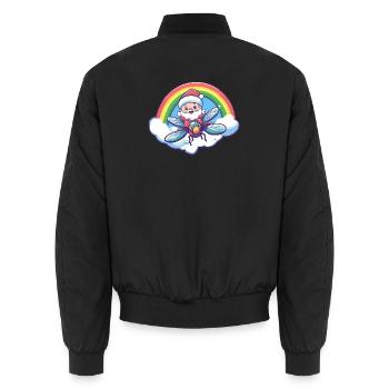 Libelle Weihnachtsmann Weihnachten - Unisex Bomberjacke - Schwarz - Hinten - AI Model Male 185 light (185cm)