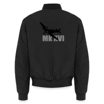 Spitfire Mk 16 - Unisex Bomberjacke - Schwarz - Hinten - AI Model Male 185 light (185cm)