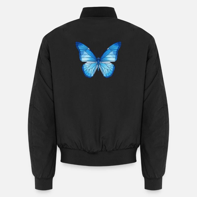 Geometrischer Blauschmetterling - Unisex Bomberjacke - Schwarz