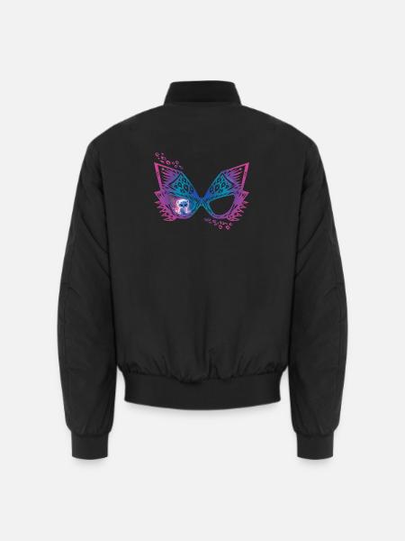Katzenbrille mit frechem Schneeleoparden - Unisex Bomberjacke - Schwarz