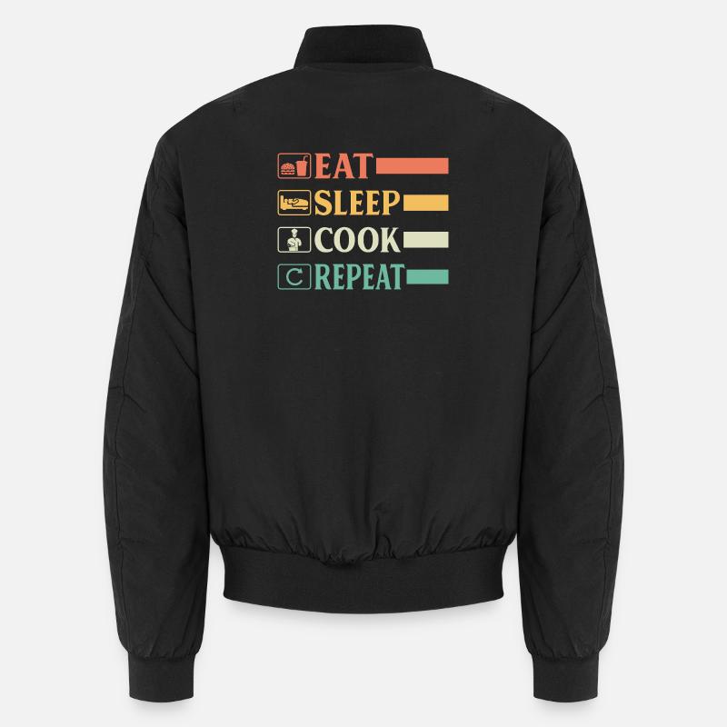 Funny Chef Head Chef Baker Chef Eat Sleep Cook Rep Unisex Bomber Jacket