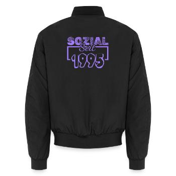 Sozialarbeiter 1995 - Unisex Bomberjacke - Schwarz - Hinten - AI Model Male 185 light (185cm)