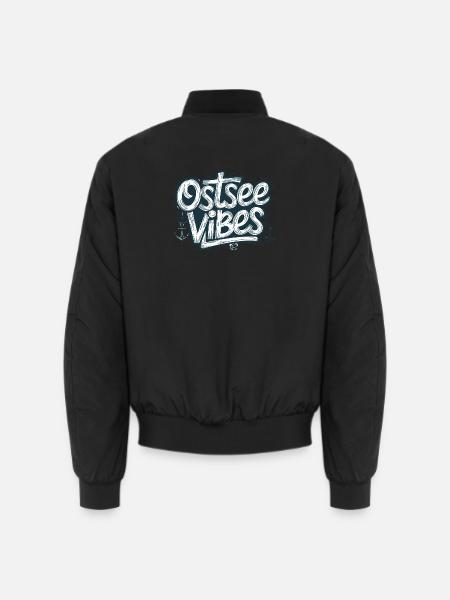 Ostsee Vibes Maritimes Ostsee Motiv Anker - Unisex Bomberjacke - Schwarz