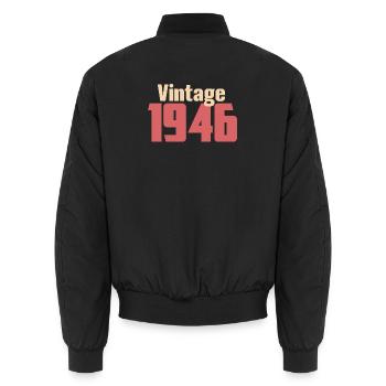 Art Deco 80 Jahre Achtzigjähriges Geschenk Retro 1946 - Unisex Bomberjacke - Schwarz - Hinten - AI Model Male 185 light (185cm)