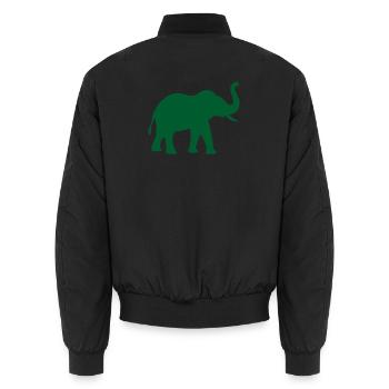 Silhouette d’éléphant en vert - Bomber unisexe - noir - Dos - AI Model Male 185 light (185cm)