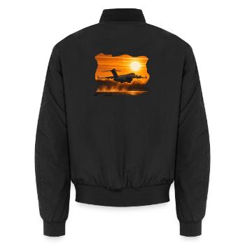 C-17 Globemaster Sunset - Unisex Bomberjacke - Schwarz - Hinten - AI Model Male 185 light (185cm)