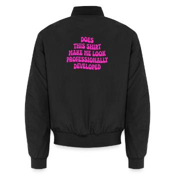 Professionell entwickelt - Unisex Bomberjacke - Schwarz - Hinten - AI Model Male 185 light (185cm)