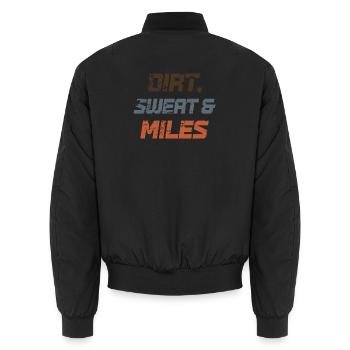 Dirt Sweat & Miles - Unisex Bomber Jacket - black - Back - AI Model Male 185 light (185cm)