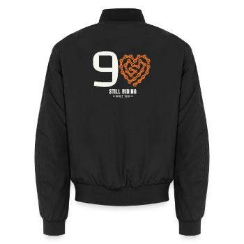 90 Jahre Fahrrad immer noch beim Fahren Geburtstagsgeschenk - Unisex Bomberjacke - Schwarz - Hinten - AI Model Male 185 light (185cm)