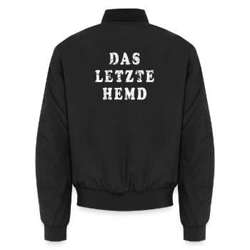 Das letzte Hemd Statement - Unisex Bomberjacke - Schwarz - Hinten - AI Model Male 185 light (185cm)