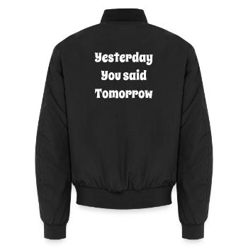 Hier, tu as dit demain - Bomber unisexe - noir - Dos - AI Model Male 185 light (185cm)