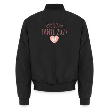 Befördert zur Tante 2027 Schwangerschaft verkünden - Unisex Bomberjacke - Schwarz - Hinten - AI Model Male 185 light (185cm)