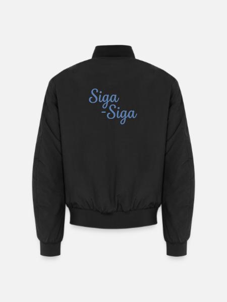 Siga Siga Griechisches Zitat: Nimm es locker - Unisex Bomberjacke - Schwarz