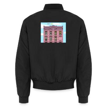 NEW YORK FACADE - Unisex Bomberjacke - Schwarz - Hinten - AI Model Male 185 light (185cm)