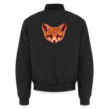 fuchsbaby Kopf Illustration - Unisex Bomberjacke - Schwarz - Hinten - AI Model Male 185 light (185cm)