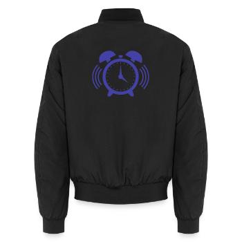 Wecker - Unisex Bomberjacke - Schwarz - Hinten - AI Model Male 185 light (185cm)
