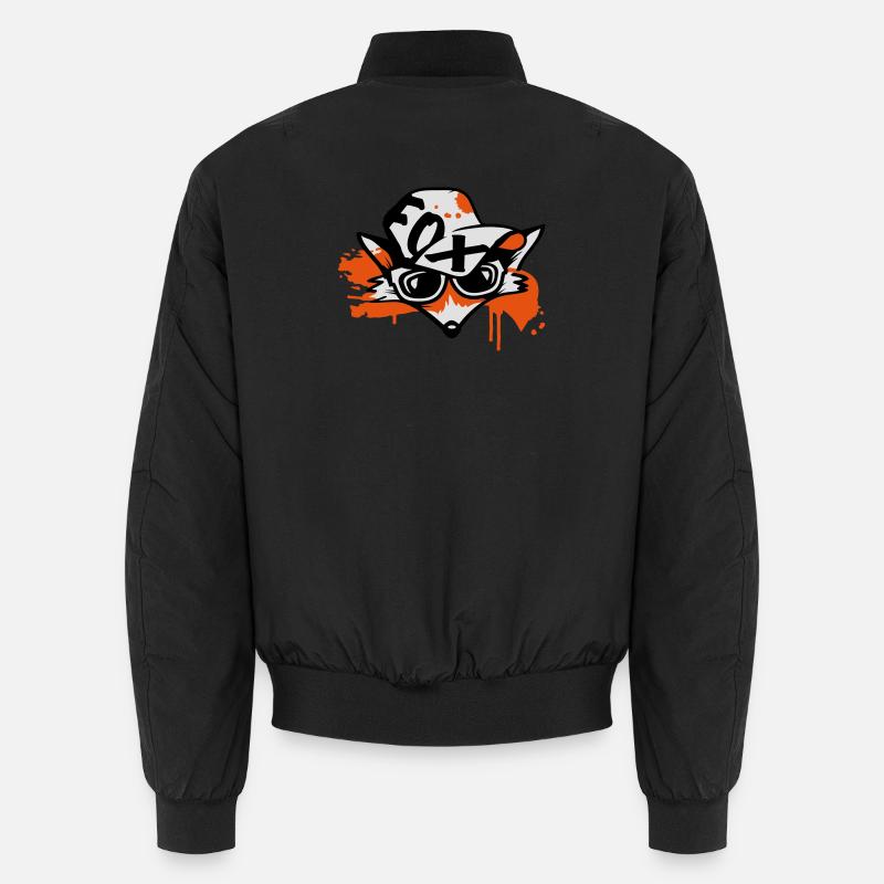 Fuchs mit Baseballkappe - Unisex Bomberjacke - Schwarz