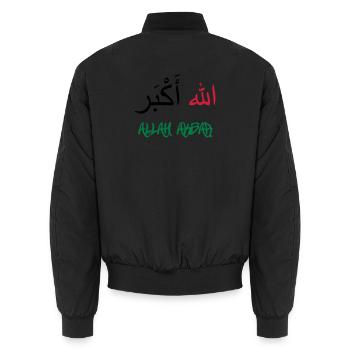Allah Akbar - Unisex Bomber Jacket - black - Back - AI Model Male 185 light (185cm)