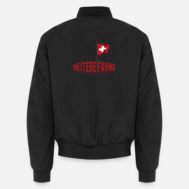 Heiterefahne mit Schweizerfahne, Berndeutsch Unisex Bomberjacke