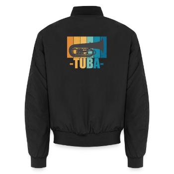 Tuba Vintage Musiker Instrument Geschenk - Unisex Bomberjacke - Schwarz - Hinten - AI Model Male 185 light (185cm)