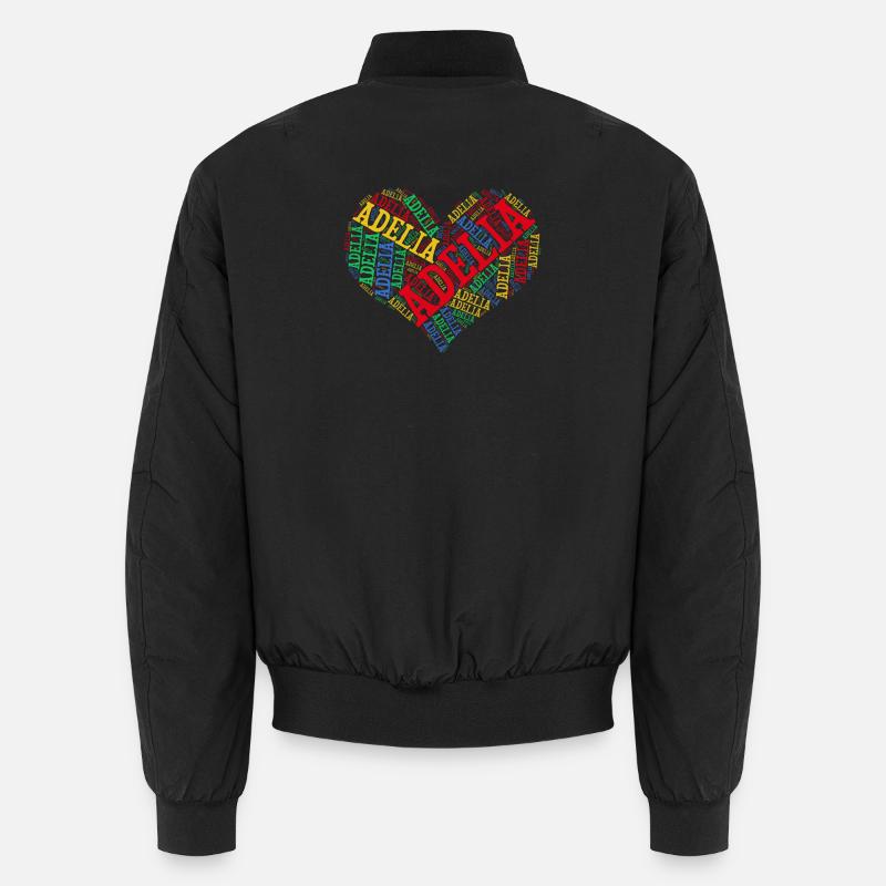 t-shirt Adelia word cloud heart gift idea Unisex Bomber Jacket