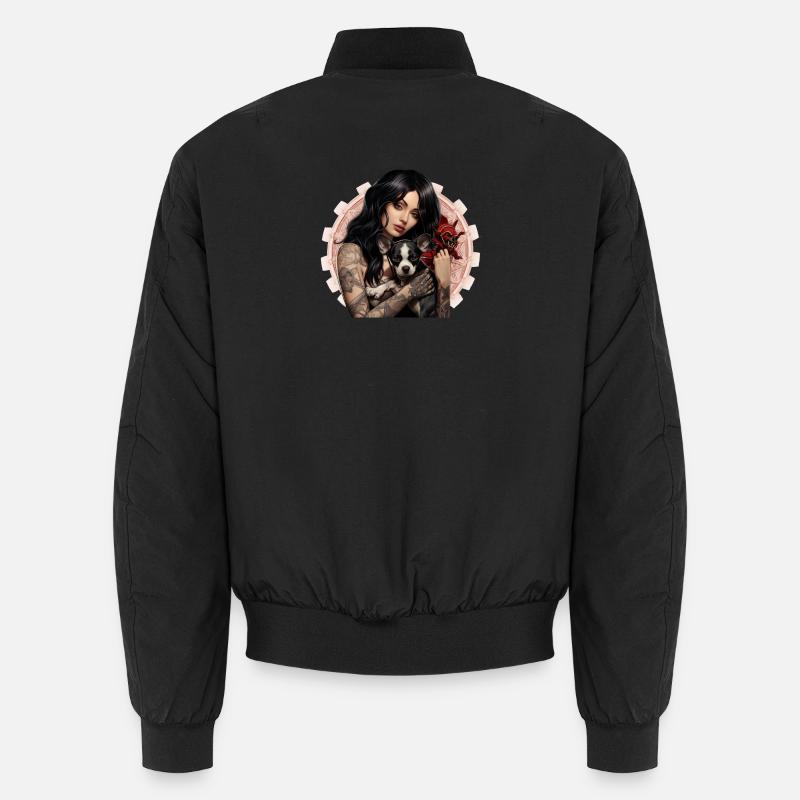 Schwarzträger Dunkelromantiker Schwarzer Gothic Unisex Bomberjacke