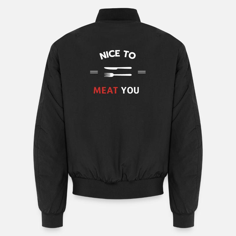 Schön, dich zu fleischen - Unisex Bomberjacke - Schwarz