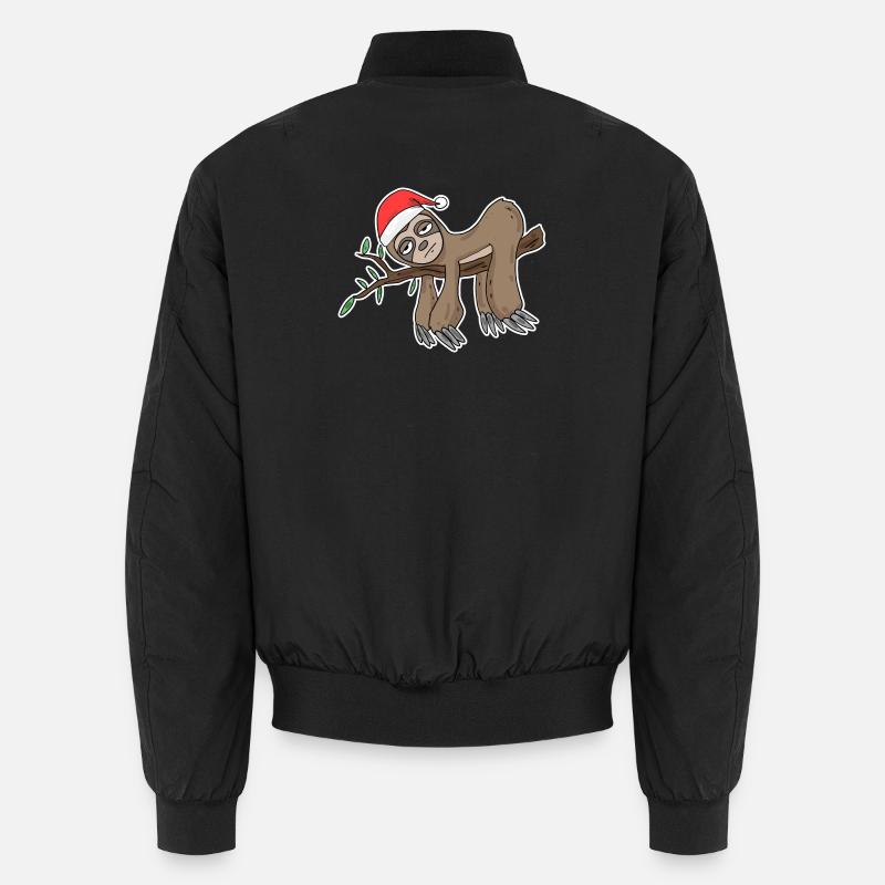 Sloth Christmas - Unisex Bomber Jacket - black