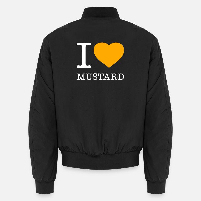 I LOVE MUSTARD Senf - Unisex Bomber Jacket - black
