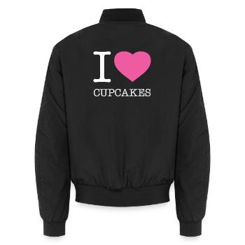 J’ADORE LES CUPCAKES - Bomber unisexe - noir - Dos - AI Model Male 185 light (185cm)