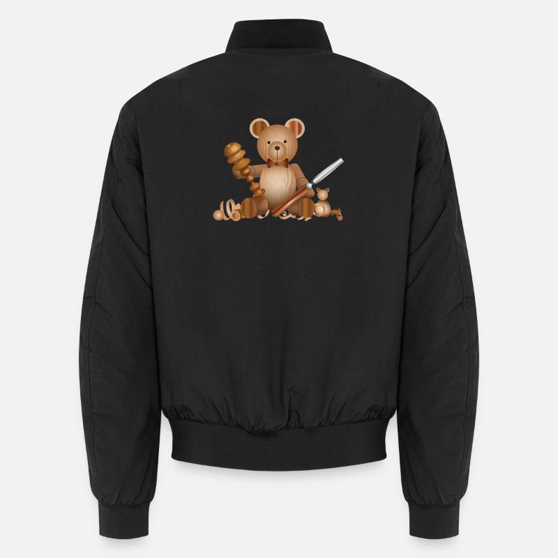 Ours aspect bois sur boiserie avec ciseau de tour Bomber unisexe
