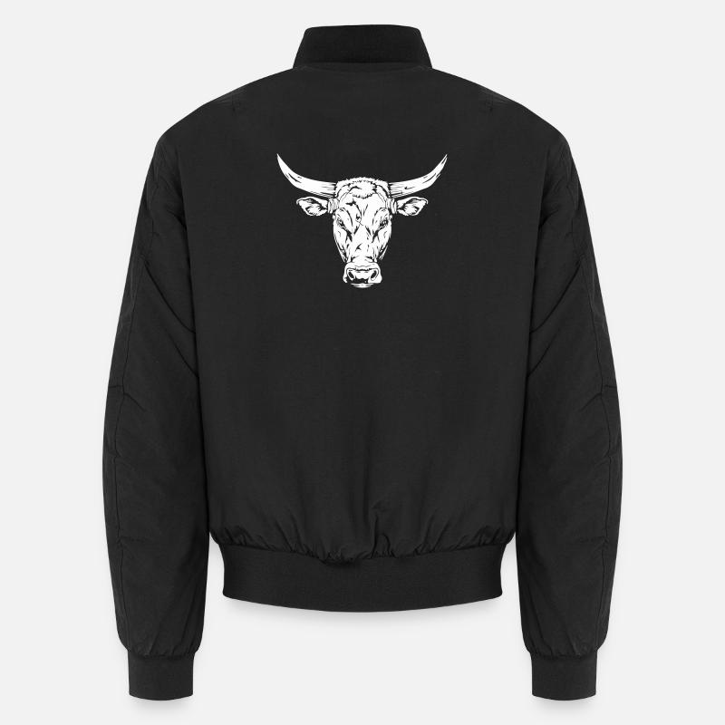 Stierkopf Silhouette Design - Unisex Bomberjacke - Schwarz