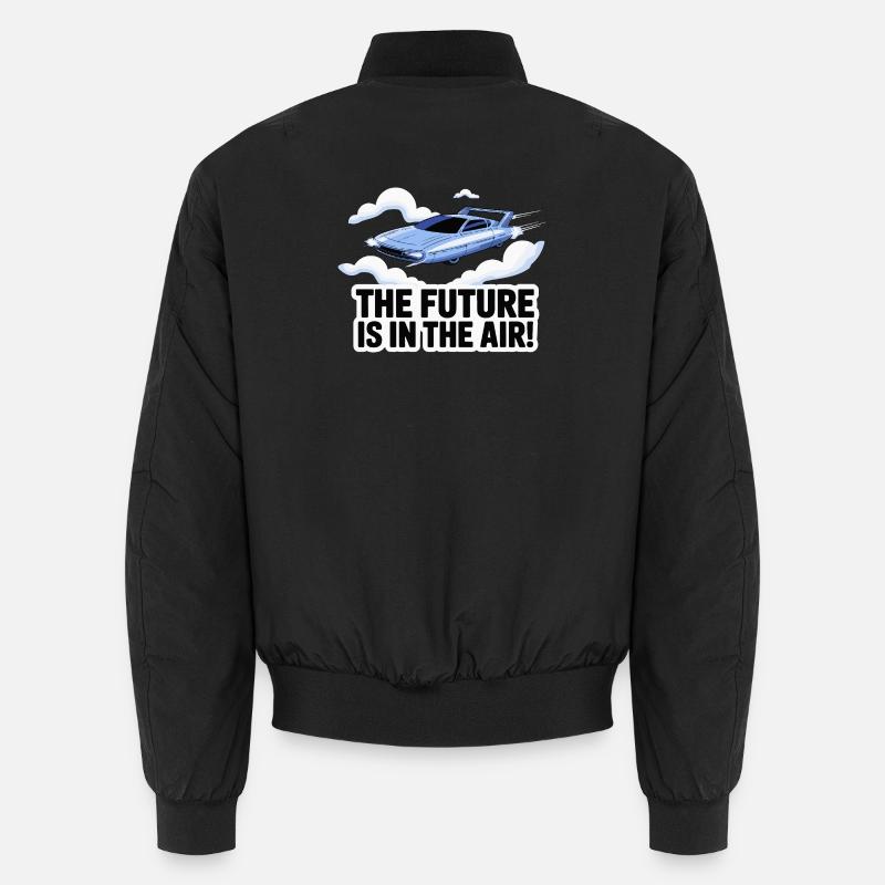 Retro-futuristisches fliegendes Autodesign - Unisex Bomberjacke - Schwarz