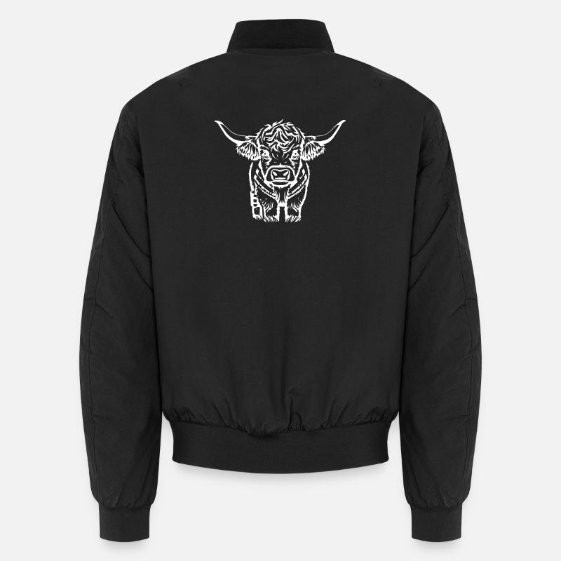 Scottish Highland Cattle Gift - Unisex Bomber Jacket - black