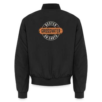 Best grandfather - Unisex Bomber Jacket - black - Back - AI Model Male 185 light (185cm)