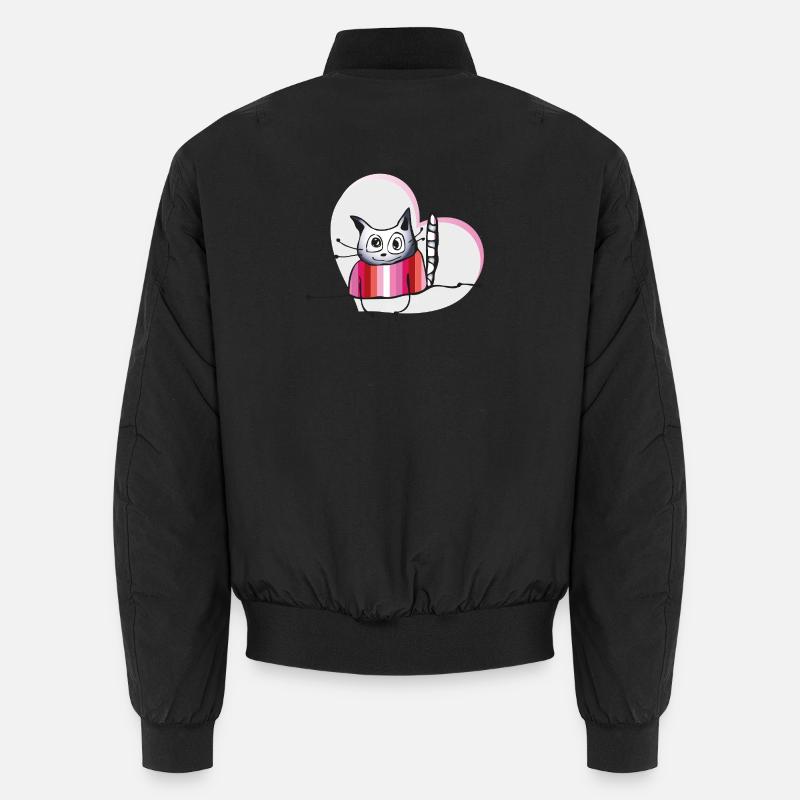 Lesbian Cat - Unisex Bomber Jacket - black