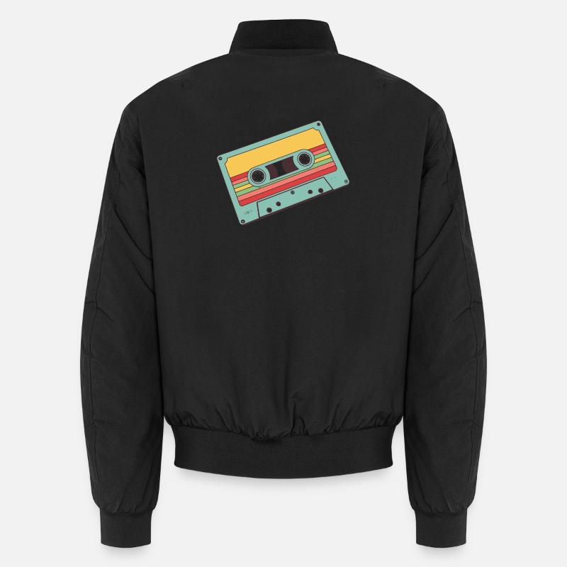 Retro Pastell Kassette - Unisex Bomberjacke - Schwarz