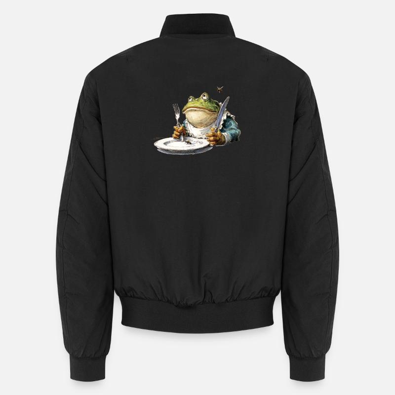 Frog at the table with cutlery Unisex Bomber Jacket