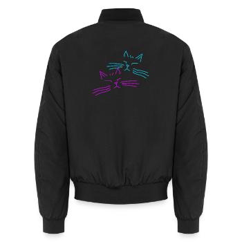 Cat Cats Retro Vintage Party - Bomber unisexe - noir - Dos - AI Model Male 185 light (185cm)
