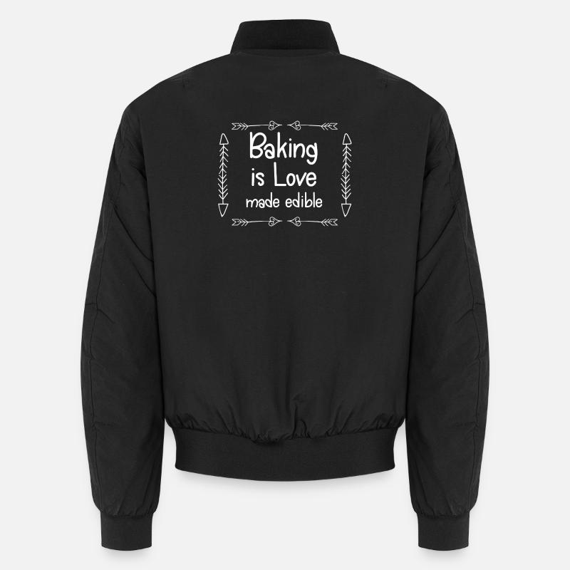Backen ist essbare Liebe - Unisex Bomberjacke - Schwarz