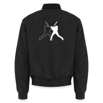 Baseball Ball Logo - Unisex Bomber Jacket - black - Back - AI Model Male 185 light (185cm)