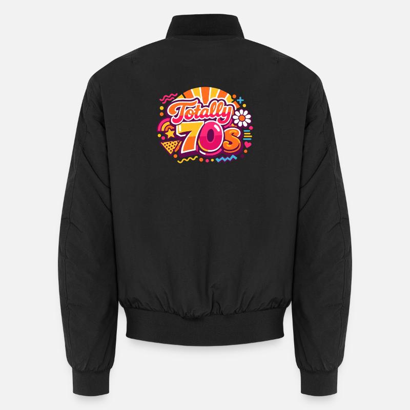 70s - Unisex Bomber Jacket - black