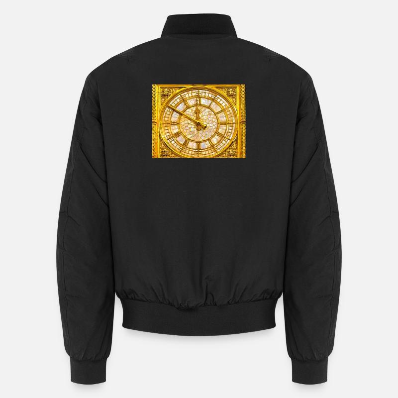 Golden Baroque clock Unisex Bomber Jacket