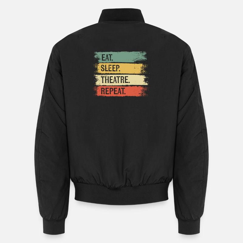 Eat Sleep Theatre Repeat - Unisex Bomber Jacket - black