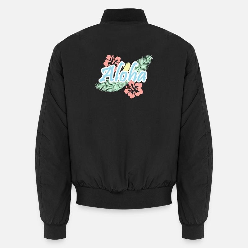 Aloha Tropical Summer Flowers - Unisex Bomber Jacket - black